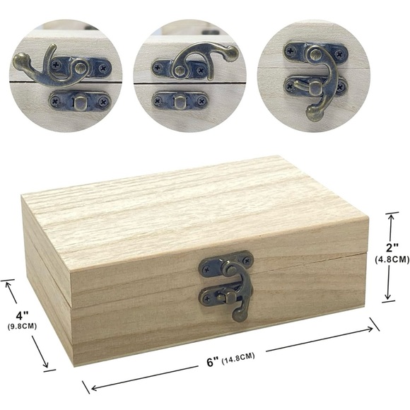 Jewelry Treasure Small Wooden Box - Picture 7 of 9